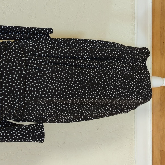 Ann Taylor Black and White Cinched Waist 3/4 Sleeve Sheath Dress Size 12 - Picture 5 of 11